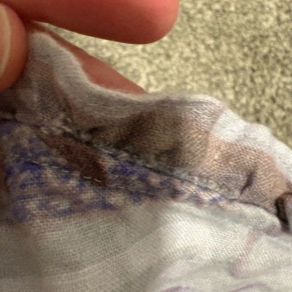 Aritzia Wilfred Linen Crop‎ Smocked Purple Puff-sleeve Top Women's Size XXS - Picture 12 of 14